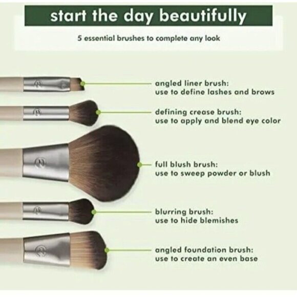 Ecotools Start The Day Beautifully Brush Set 5 Brushes & Storage Tray New in Box - Picture 4 of 9
